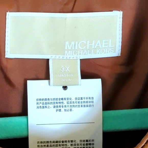 Michael Kors Leather Moto Jacket Size 3X - Picture 3 of 9